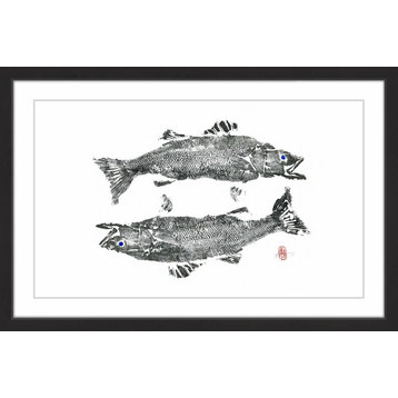 "Sea Bass" Framed Painting Print, 18"x12"