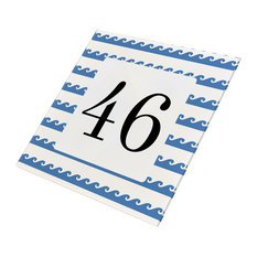 50 Most Por Coastal House Numbers For 2018 Houzz Uk Abodian Signs Nautical Simple Waves House Number Sign Numbers