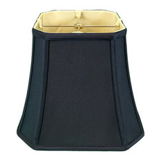 Royal Designs Square Cut Corner Bell Lamp Shade, Black With Gold Lining, 7.5"x12
