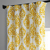 Sandlewood Gold Printed Cotton Curtain Single Panel, 50Wx96L