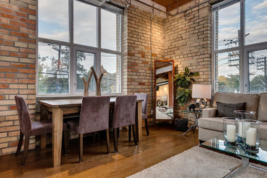 Example of an urban dining room design in Toronto
