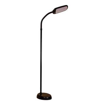 Slim Design LED Bright Reader Natural Daylight Full Spectrum Floor Lamp, Black