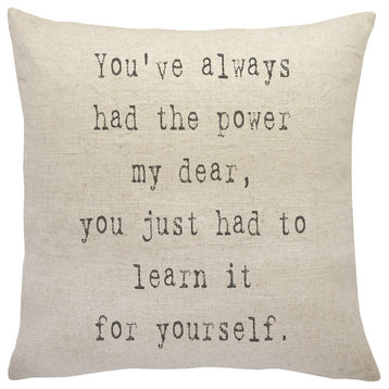 "My Dear" Linen Pillow, 18"x18"