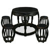 Elmwood Drum Table With 5 Stools