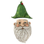 Red Carpet Studios - Tree Face Gnome Leaf Hat - Keep your garden green with this Gnome Tree Face with green leaves top. Sculpted in detail and hand painted.  Easy to hang.
