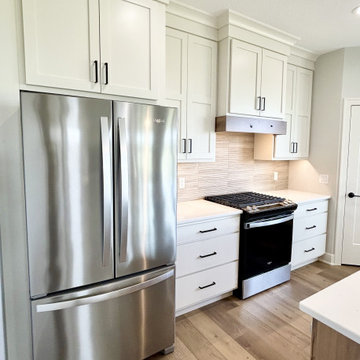 Shoji White and Rustic Beech Almond Kitchen Design
