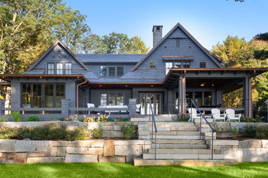 Example of a beach style exterior home design in Burlington