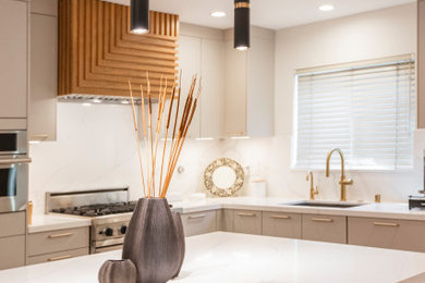 Example of a minimalist kitchen design in Los Angeles
