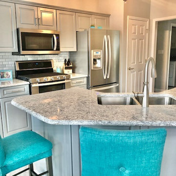 Turquoise and Gray Kitchen