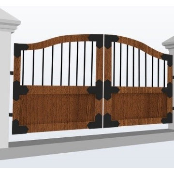 Wooden driveway gates