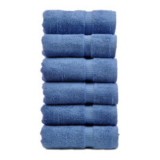 Dobby Border Luxury Hotel and Spa Hand Towel, Set of 6,  Wedgewood