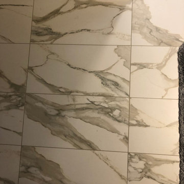 Marble Look Tile Master Bathroom