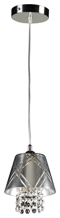 PLC Lighting Nikko 1-Light Mini Pendant, Polished Chrome, 81823SILVER ...
