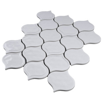 TRECCG 3X3 Grid Recycle Glass Mosaic, White