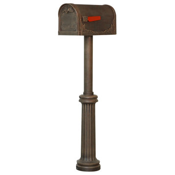 Floral Curbside Mailbox with Bradford Surface Mount Mailbox Post