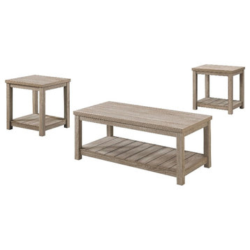 Coaster Bairn 3-Piece Wood Occasional Coffee Table Set in Gray