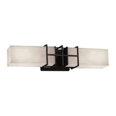 Clouds Structure 2-Light Bath Bar, Matte Black, Clouds Shade