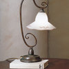 Country Line 1806 Table Lamp, Verdigris And Rust, White Scavo