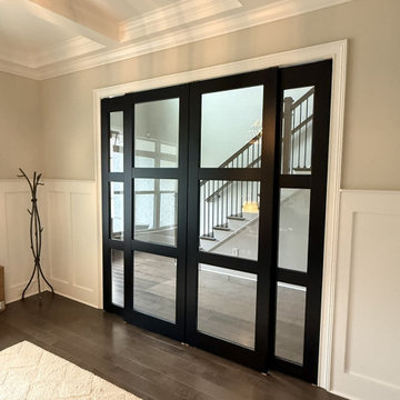 Lucia 2555 Matte Black - Bypass Doors with 2 slabs build as the sidelites