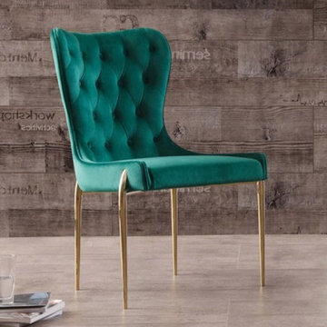 Nigel Green velvet and gold modern dining chair!