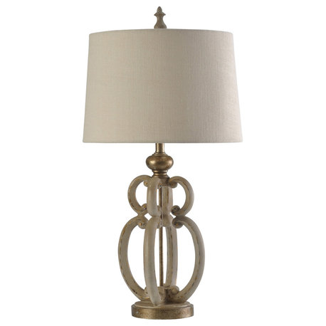 Tuscana Cream | Traditional Table Lamp | 150W | 3-Way | Hardback Shade