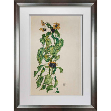 Egon Schiele Limited Edition Lithograph, 1917 Sunflowers, Sign, Framed