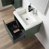 Floating Bath Vanity, Wall Mounted Vanity, Green, 24" W/ Sink