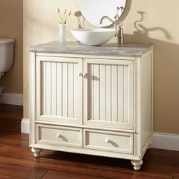 36" Schaefer Creamy White Vessel Sink Vanity - Bathroom Vanities And Sink Consoles