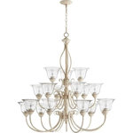 Quorum - Quorum 6010-18170 Spencer - Eighteen Light 3-Tier Chandelier - Shade Included: TRUESpencer Eighteen Light 3-Tier Chandelier Persian White Clear/Seeded Glass *UL Approved: YES *Energy Star Qualified: n/a  *ADA Certified: n/a  *Number of Lights: Lamp: 18-*Wattage:60w Medium Base bulb(s) *Bulb Included:No *Bulb Type:Medium Base *Finish Type:Persian White
