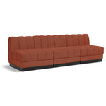 Meridian Furniture - Quinn Chenille Upholstered 3-Piece Modular Sofa, Cognac - The Quinn Modular Sofa is a stunning piece crafted in a rich and luxurious cognac chenille fabric. Its awe-inspiring design and exceptional quality make it a perfect addition to any space, whether it's a living room, bedroom, or office. The sofa's plush cushioning and sturdy frame provide both comfort and durability, ensuring that it will be a favorite for years to come. Whether you're looking for a statement piece or simply a comfortable seating option, the Quinn sofa is an excellent choice.