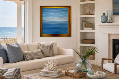 Inspiration for a mid-sized coastal living room remodel in New York