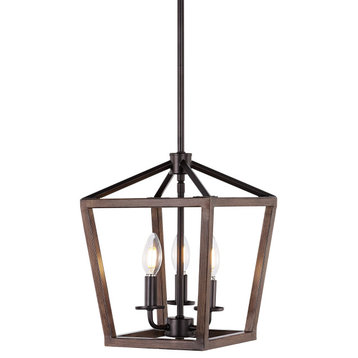 Oria Iron Lantern LED Pendant, Oil Rubbed Bronze, Number of Heads: 3