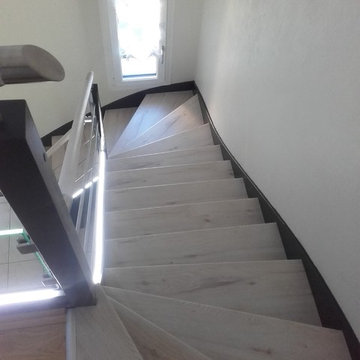 Rénovation complète d'un escalier + installation LED à Angers
