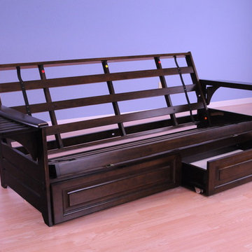 Phoenix Frame with Espresso Finish and Storage Drawers in Bed Position