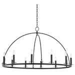 Hudson Valley Lighting - Howell 12-Light Chandelier Aged Iron Finish - Metal arches bring a smooth dome-shape and add an interesting twist to this traditional wagon-wheel chandelier. Candelabra bulbs around the circumference provide an abundance of bright, beautiful light. Available as a single or double-tier in Aged Brass, Polished Nickel or Aged Iron.
