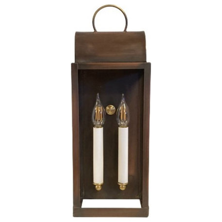 Sea Bird Wall Lantern, Clear Glass, Solid Copper Wall Lamp, Handmade in USA