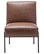Armless Accent Chair, Brown Faux Leather Without Pintuck