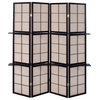Iggy 4-panel Folding Screen With Removable Shelves Tan and Cappuccino