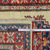 Tribal And Geometric Mat Rug 100% Wool Super Kazak, Hand-Knotted Rug