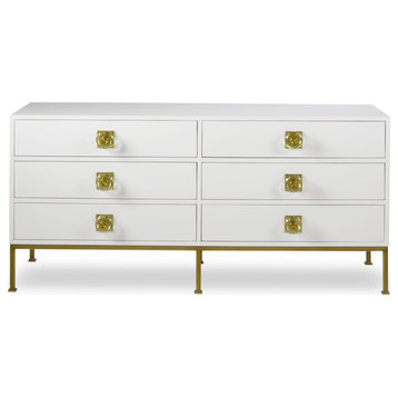 Mallory Dresser 6-Drawer White Lacquer