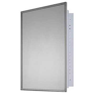 Deluxe Series Medicine Cabinet, 14"x20", Stainless Steel Frame, Recessed