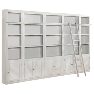 Emma Mason Signature Havant Inset Bookcase Wall with Ladder in Cottage White