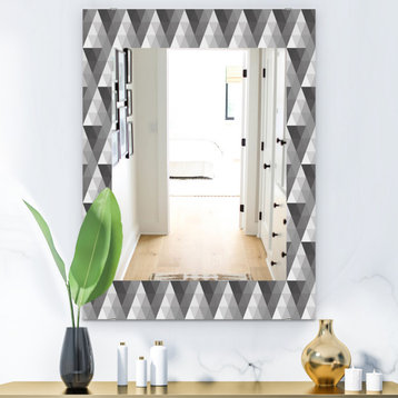 Designart Triangular Colourfields 2 Modern Frameless Wall Mirror, 24x32