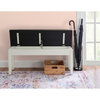 Linon Jane Wood Storage Bench with Rustic Taupe Padded Top in Vanilla White