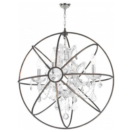 Foucault's Orb Chandelier 4-Light, Clear Crystal