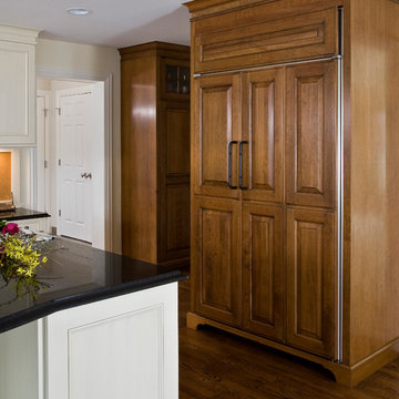 Brookhaven Raised Cherry Paneled Built In Refrigerator with Toe Kick