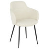 Boyne Chair, Black Metal, Cream Noise Fabric