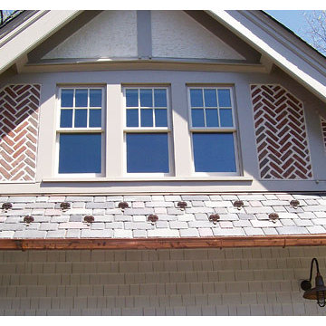 Snow guards on slate roof