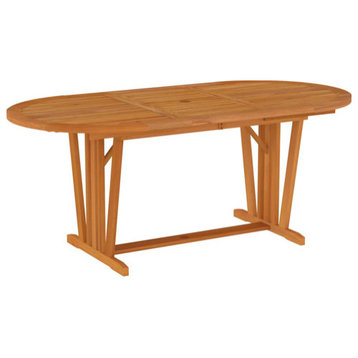vidaXL Outdoor Dining Table Extendable Patio Garden Table Solid Eucalyptus Wood