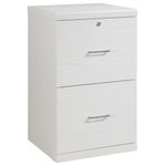 OSP Home Furnishings - Alpine 2-Drawer Vertical File With Lockdowel Fastening System, White Finish - Keep everything organized and secure with our 2-Drawer, locking vertical file cabinet. Attractive drawer pulls paired with euro-style easy glide hardware allows each drawer to open and close with ease. Letter size file capability with locking top drawer.  Simplify assembly with Lockdowel� fasteners, which are invisible, creating a tight joint and a finished look.  The Lockdowel� fastening system is designed to simply slide components into place for quick, sturdy assembly every time.